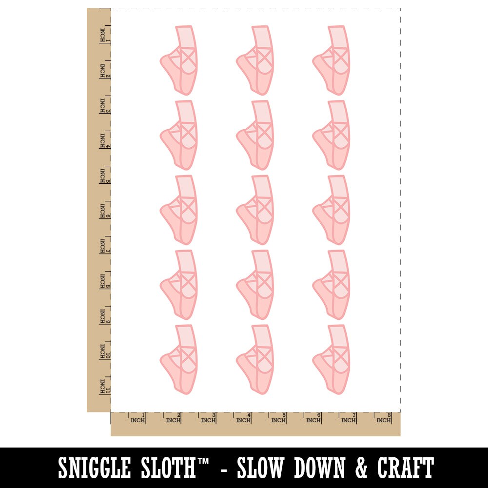Ballet Ballerina Slippers Temporary Tattoo Water Resistant Fake Body Art Set Collection (1 Sheet)