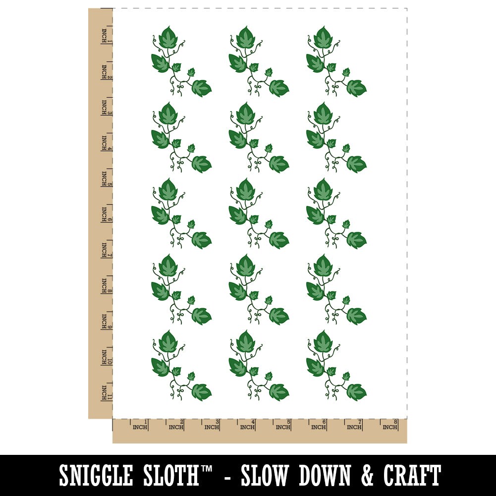 Ivy Vines Solid Temporary Tattoo Water Resistant Fake Body Art Set Collection (1 Sheet)