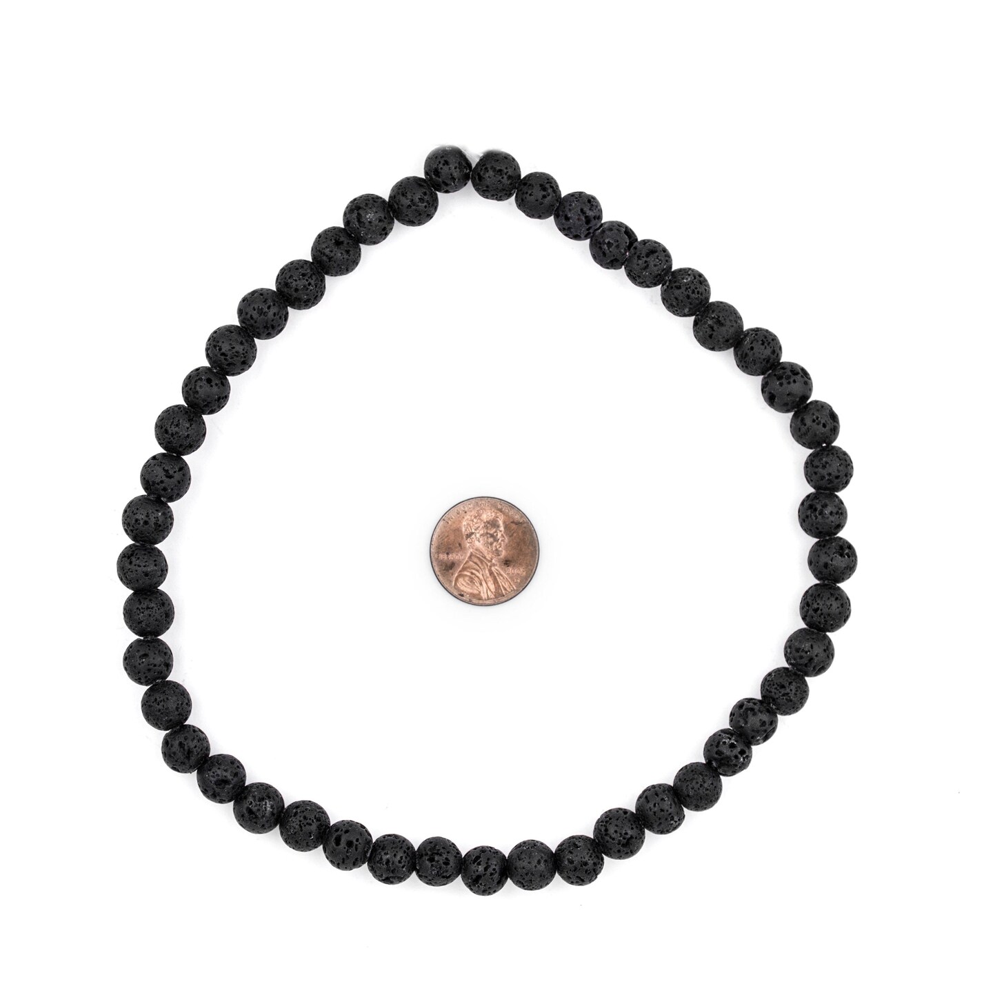 TheBeadChest Black Volcanic Lava Beads (8mm) (Large Hole)