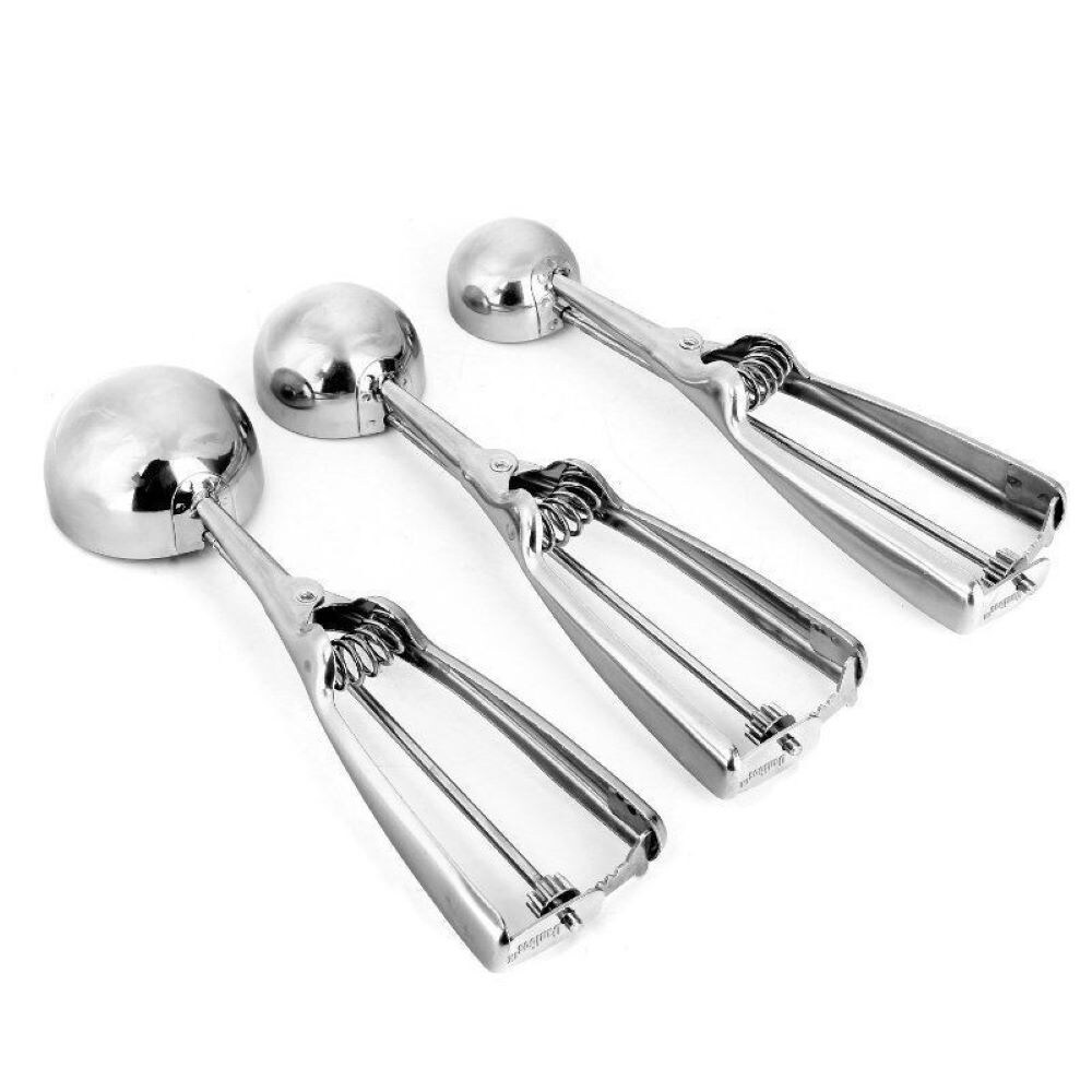 Kitcheniva 3PCS Stainless Steel Ice Cream Scoop With Trigger