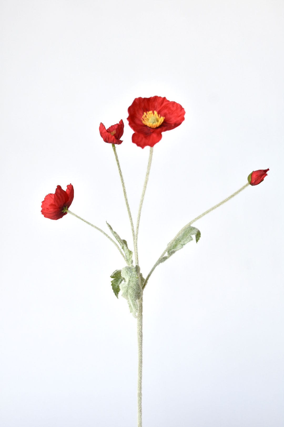 24&#x22; Faux Red Poppy Stem