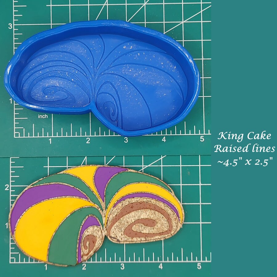 Mardi Gras King Cake Silicone Freshie Mold - Raised Lines