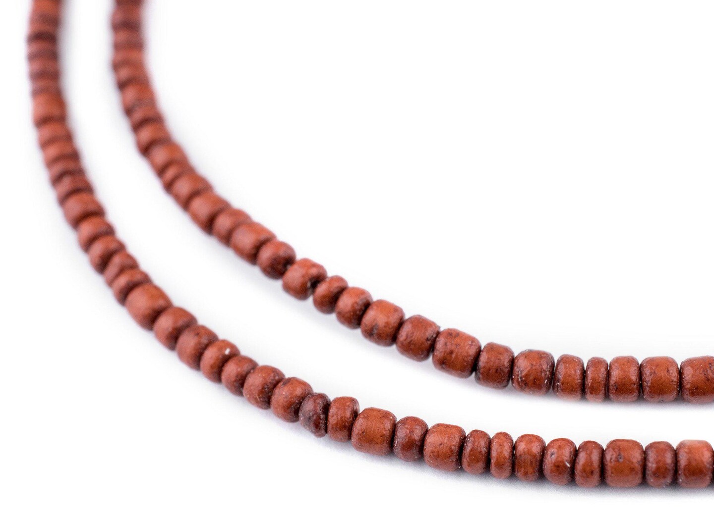 The Bead Chest Brown Natural Coconut Beads 4mm Seed Wood 16 Inch Strand