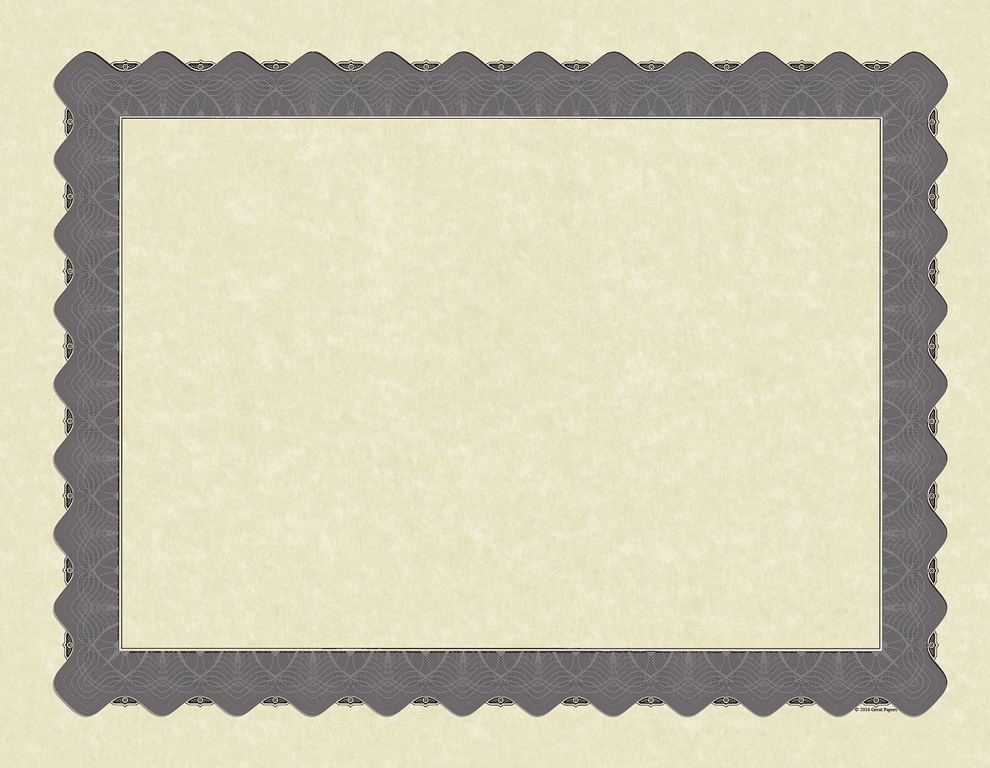 Great Papers! Parchment Certificates with Metallic Border, Silver Border, 8.5&#x22; x 11&#x22;, Printer Compatible, 100 Count