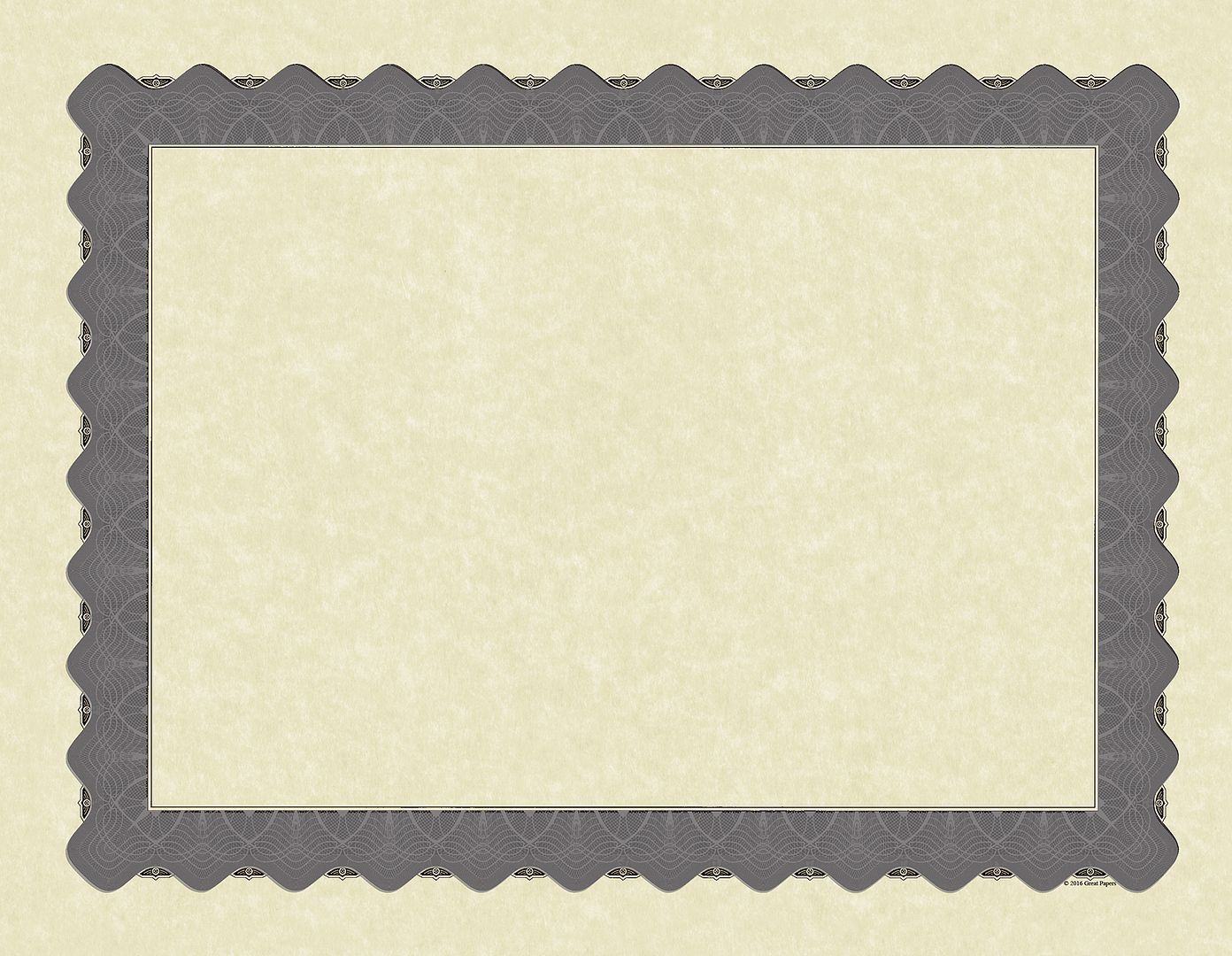 Great Papers! Parchment Certificates with Metallic Border, Silver Border, 8.5" x 11", Printer Compatible, 100 Count