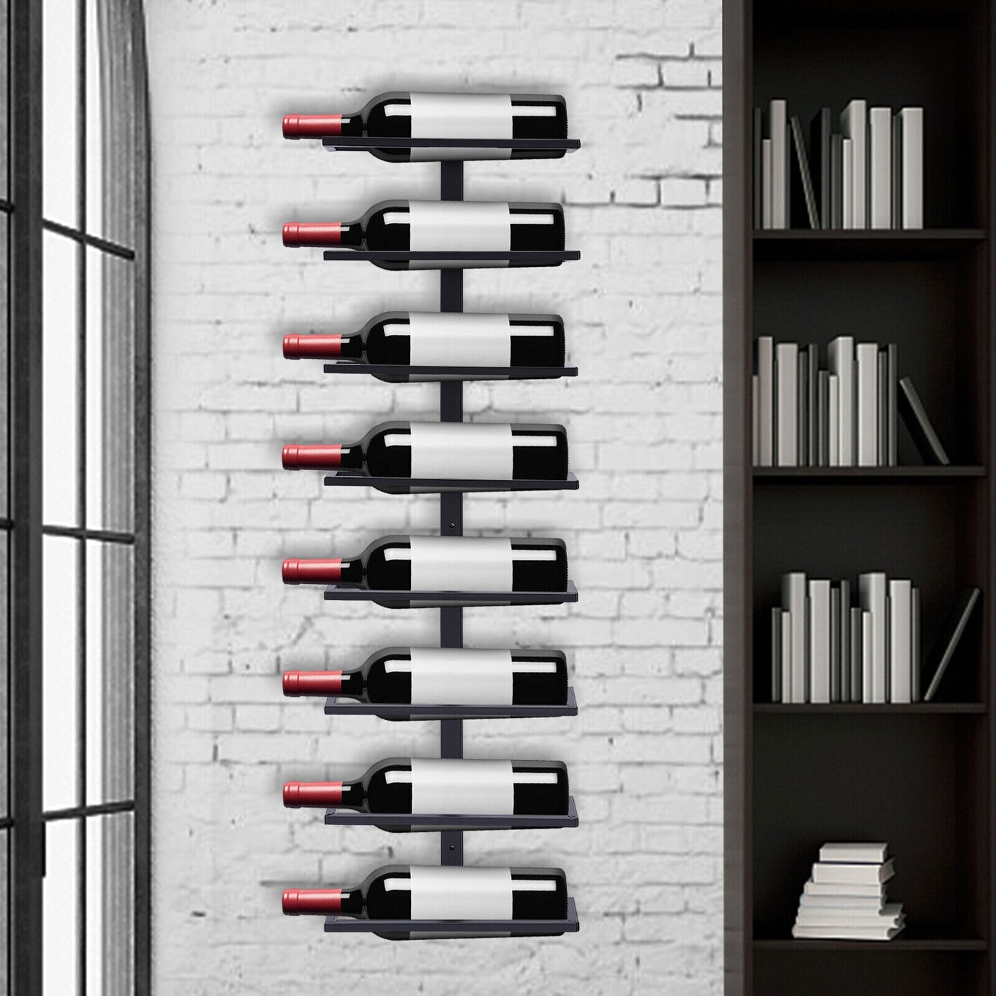 Kitcheniva Wall-Mounted 8 Bottle Wine Display Rack