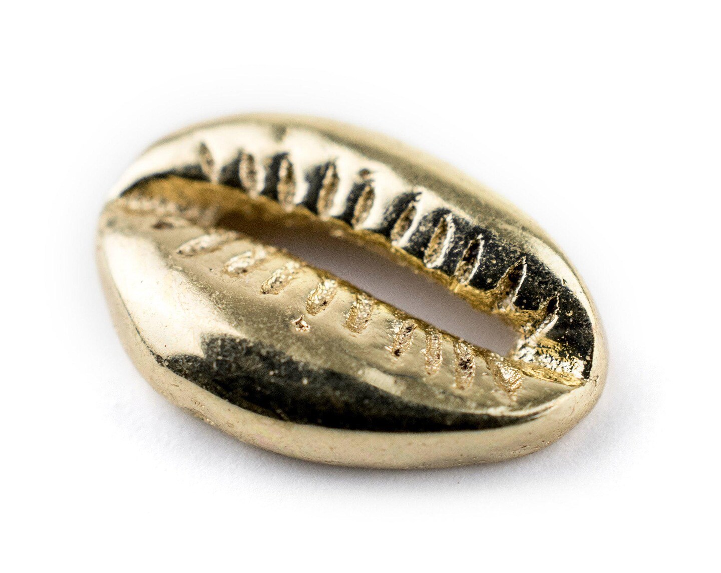 TheBeadChest Gold Cowrie Shells (Set of 5): Metal Beads for DIY Crafts &#x26; Jewelry-Making Inspired by African Sea Shells