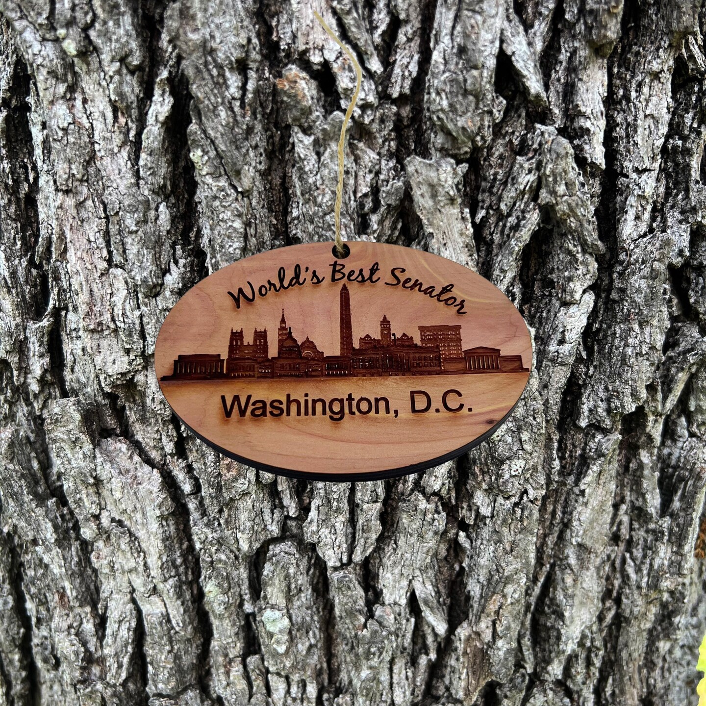 Worlds Best Senator Washington DC - Cedar Ornament Worlds Best Senator Washington DC - Cedar Ornament