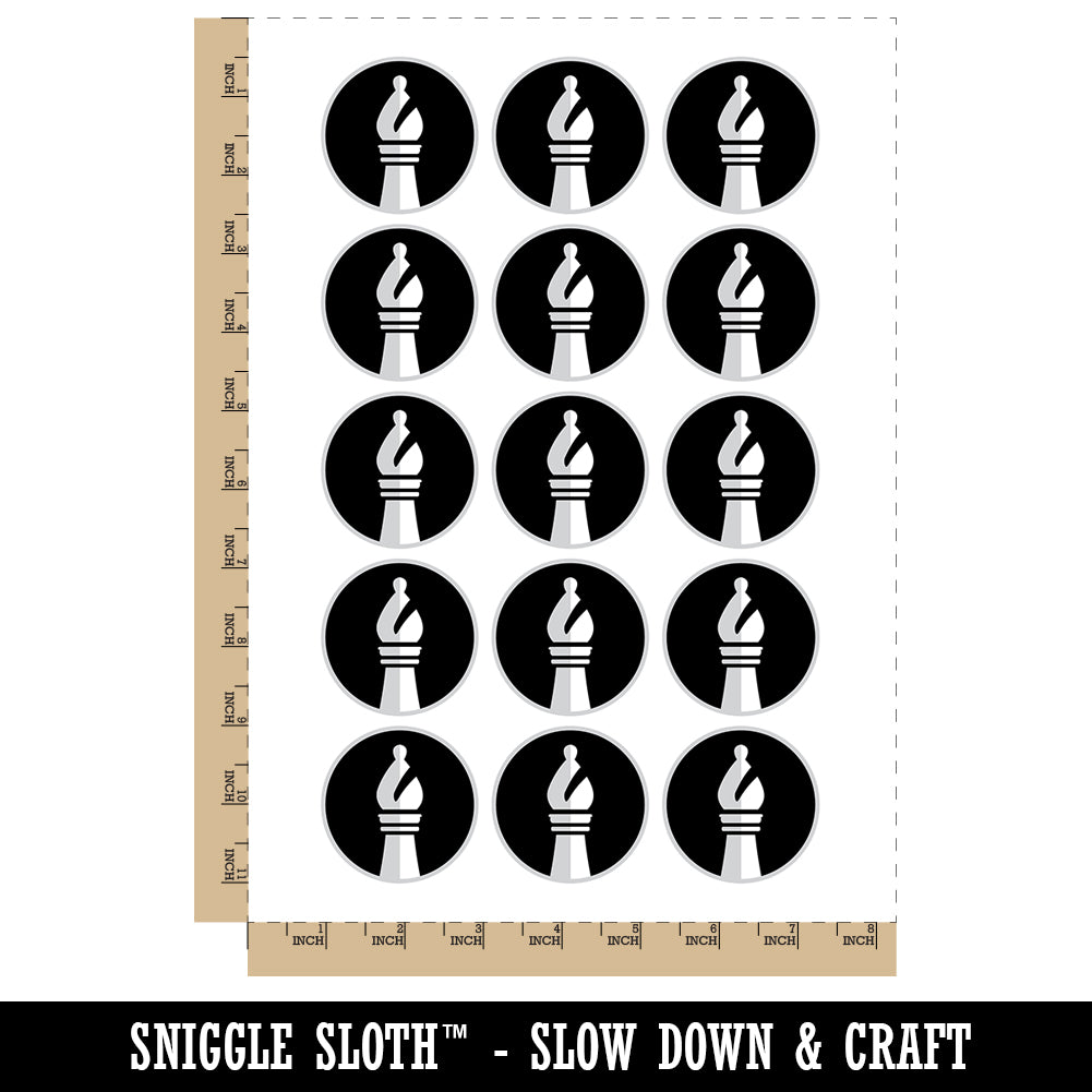 Chess Piece White Bishop Temporary Tattoo Water Resistant Fake Body Art Set Collection (1 Sheet)