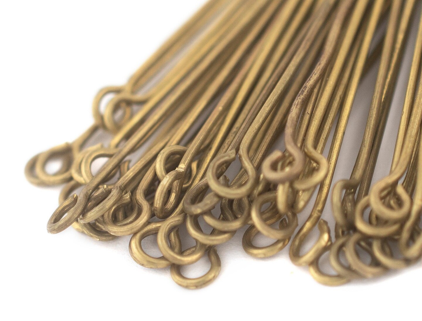 TheBeadChest Brass 21 Gauge 2.5 Inch Eye Pins (Approx 100 pieces)