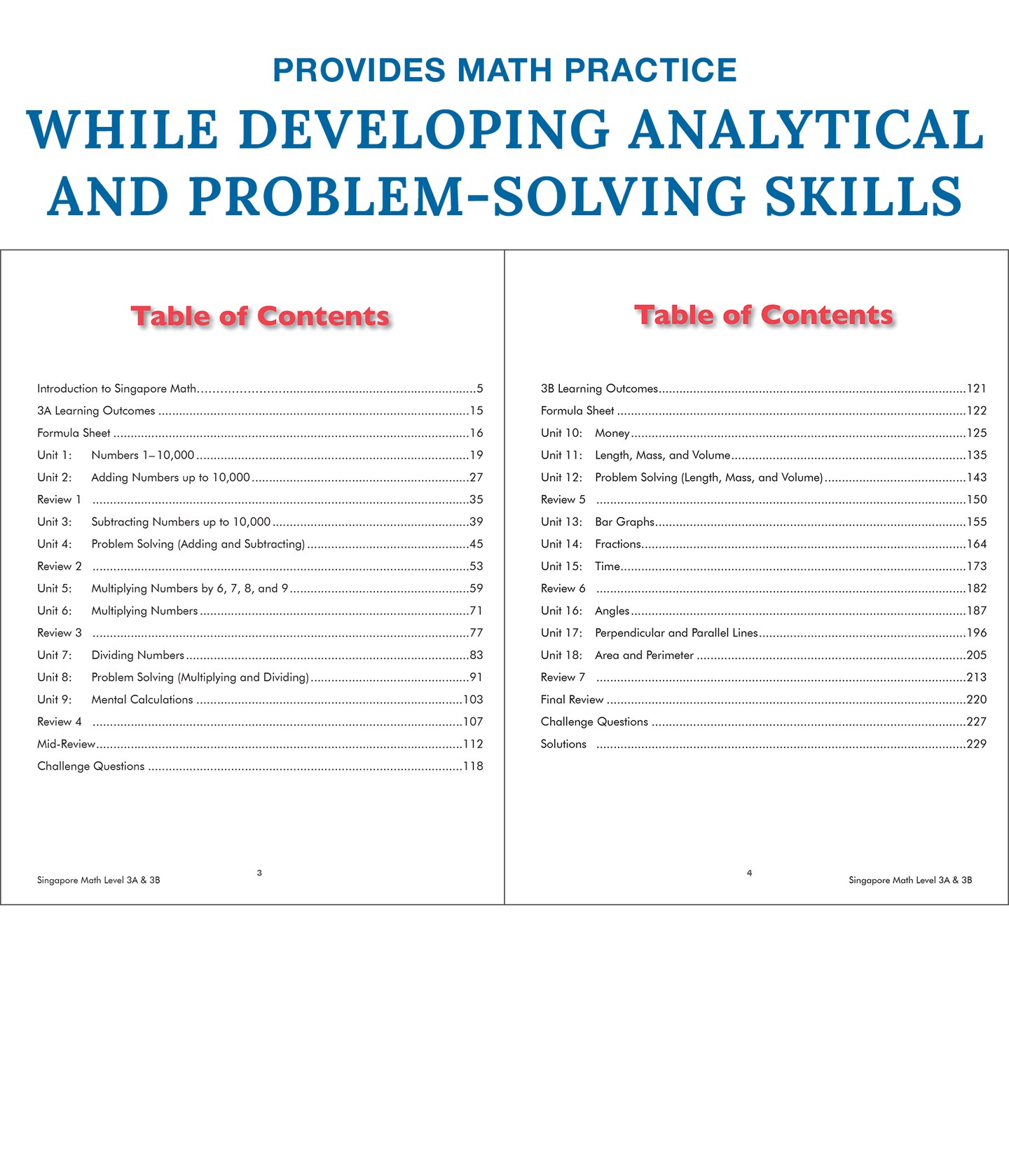 Singapore Math Grade 4 Workbook—4th Grade Addition, Subtraction, Multiplication, Division, Bar Graphs, Fractions, Length, Mass, Volume Problem Solving (256 pgs)