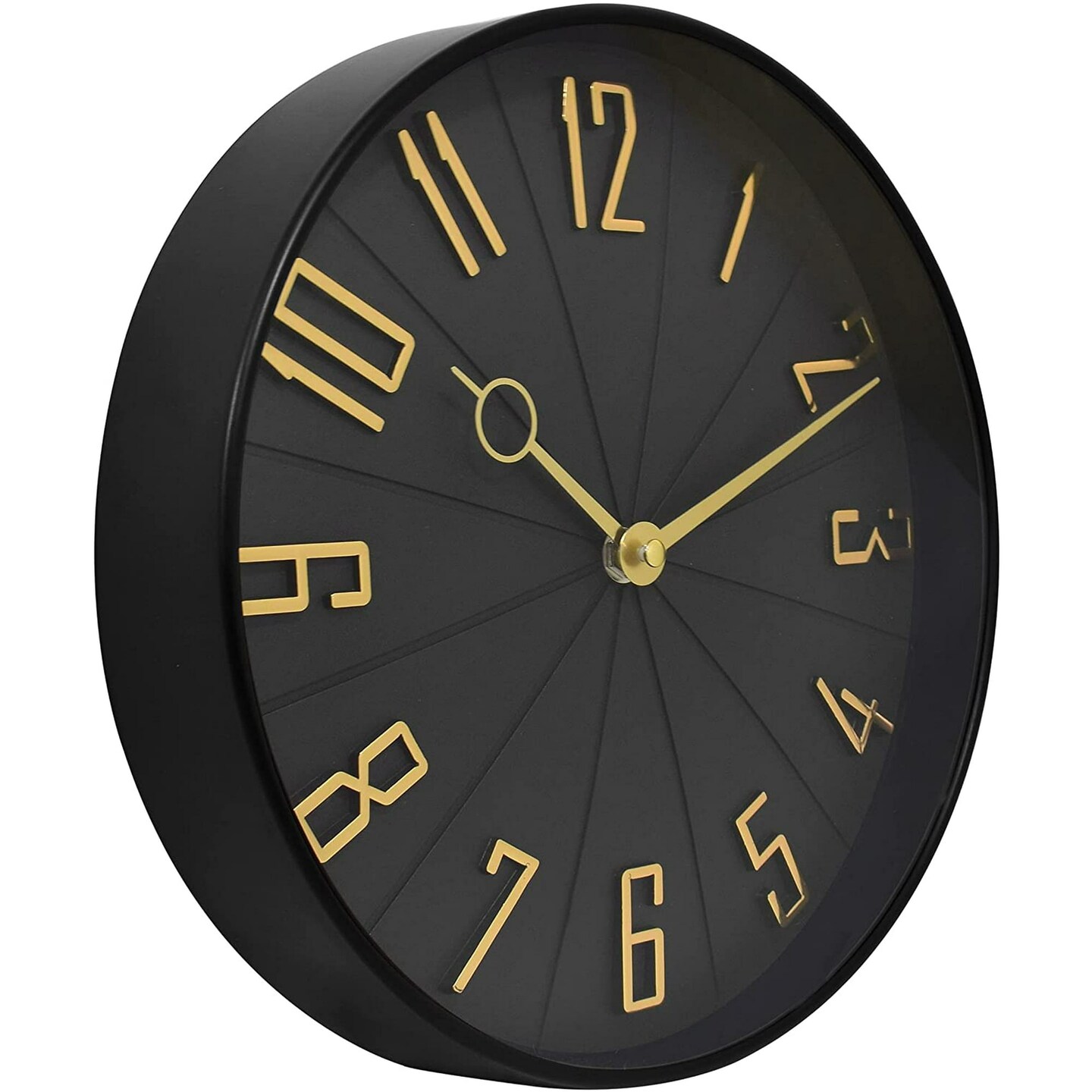 Westclox 12&#x22; Black &#x26; Gold Modern Analog QA Wall Clock