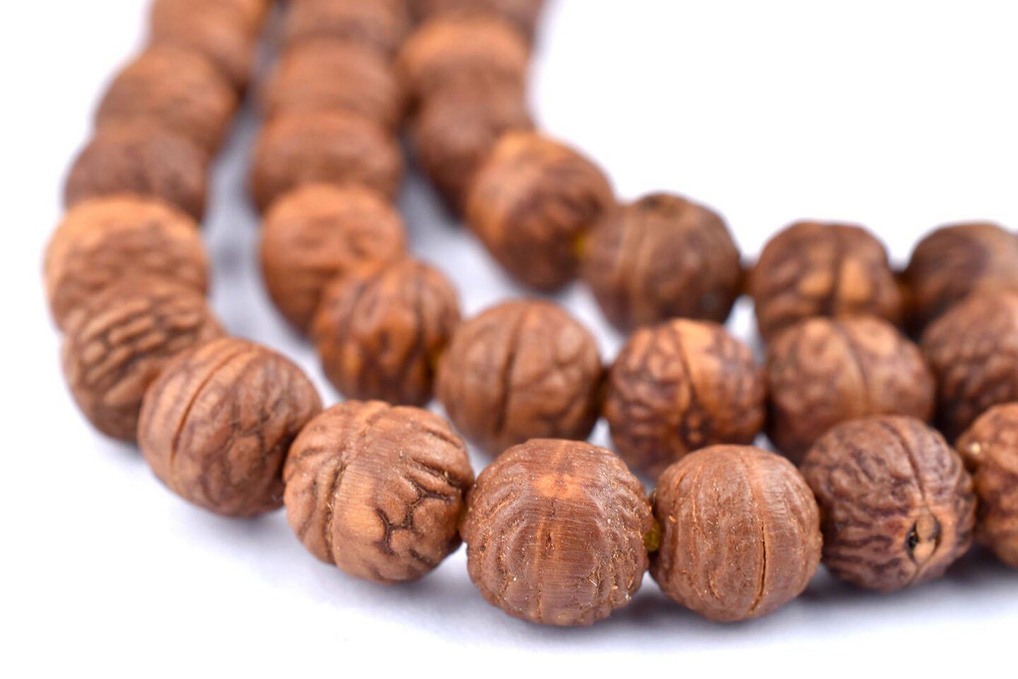 TheBeadChest Bodhi Seed Mala Prayer Beads 9mm Nepal Brown Wood 38 Inch Strand