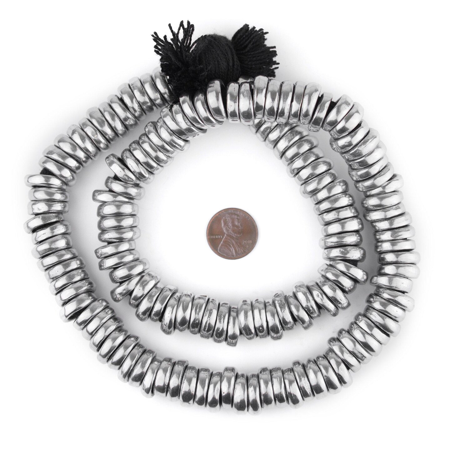 The Bead Chest Aluminum Mursi Ring Beads (16mm): Tribal Metal Spacers