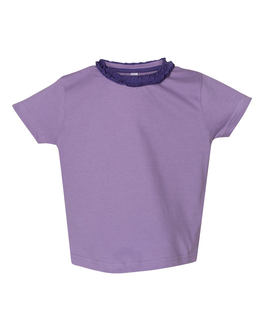 Rabbit Skins &#xAE;-Toddler Girls&#x27; Ruffle Neck Fine Jersey Tee 4.5oz 100% combed ringspun cotton fine jersey - 3329 | Comfortable &#x26; stylish cotton tees for kids of all ages, from infants to toddlers, in our collection of children&#x27;s jersey shirt