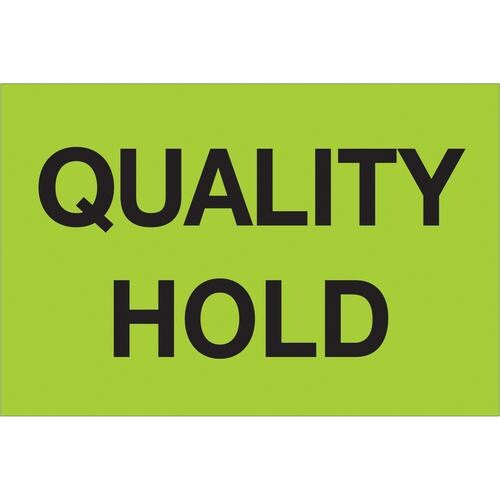 Tape Logic Labels, &#x22;Quality Hold&#x22;, 2&#x22; x 3&#x22;, Fluorescent Green, 500/Roll