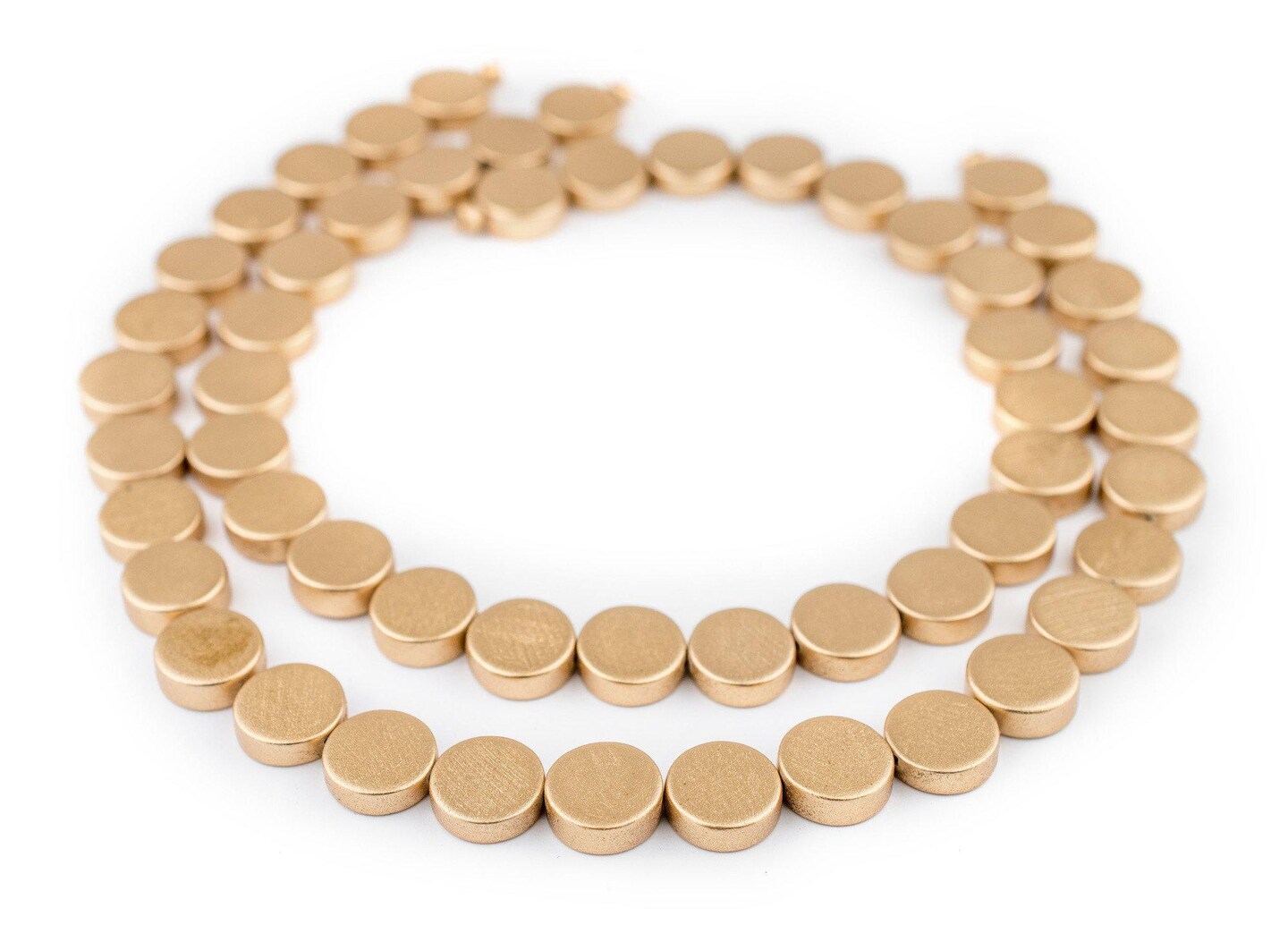 TheBeadChest Gold Circular Natural Wood Beads (15x15mm): Organic Eco-Friendly Wooden Bead Strand for DIY Jewelry, Crafts, Necklace and Bracelet Making