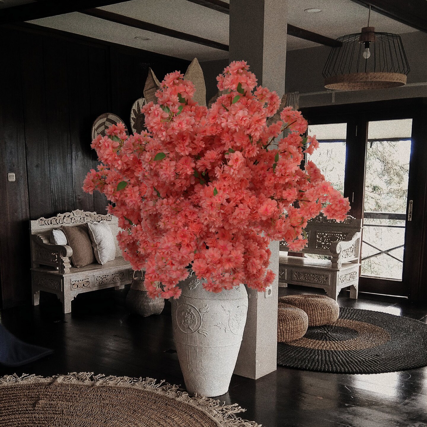 Cherry Blossom Stem: Set of 3, 40-Inch, Silk Flowers, Floral Home by Artificial Flowers