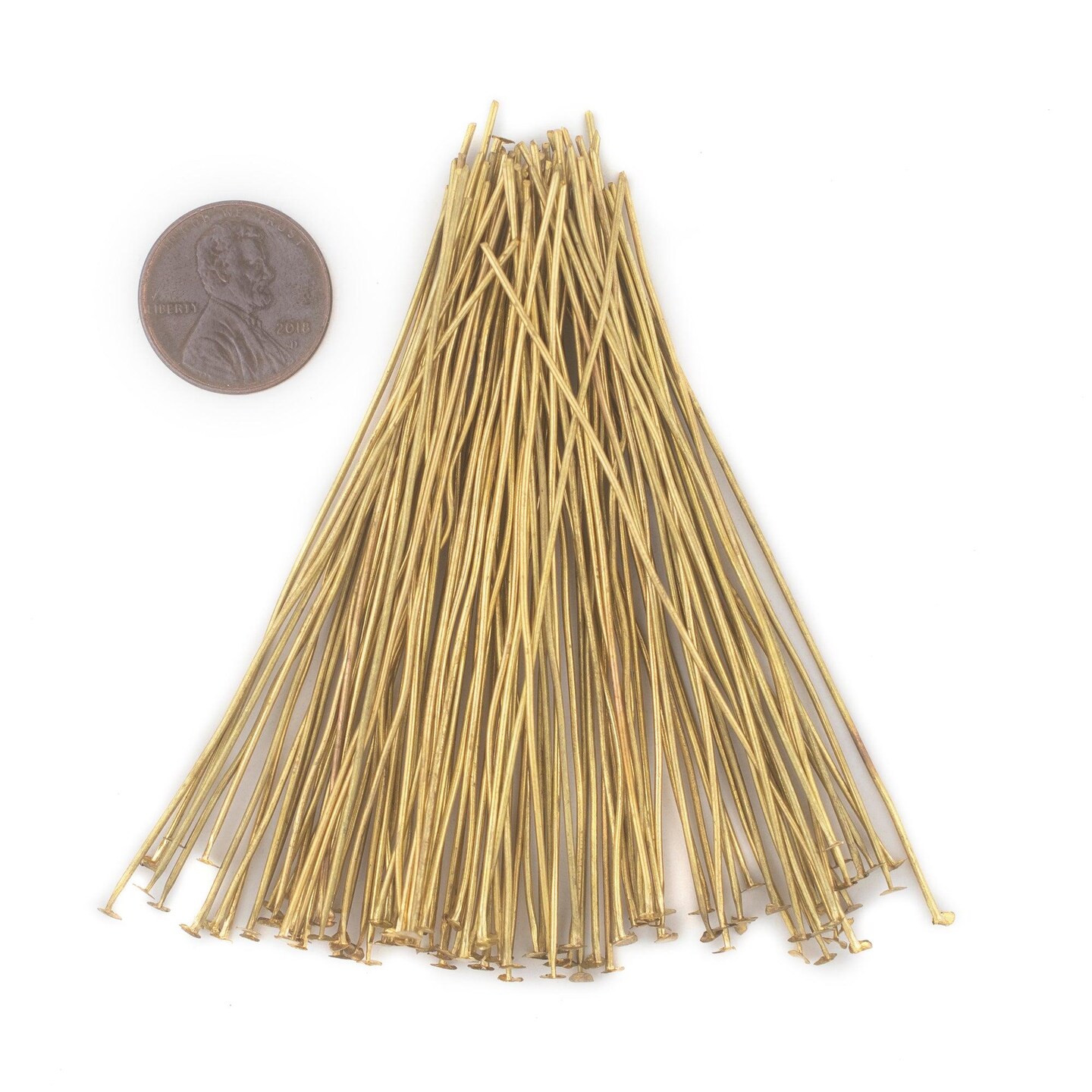 TheBeadChest Brass 21 Gauge 3 Inch Head Pins (Approx 100 pieces)