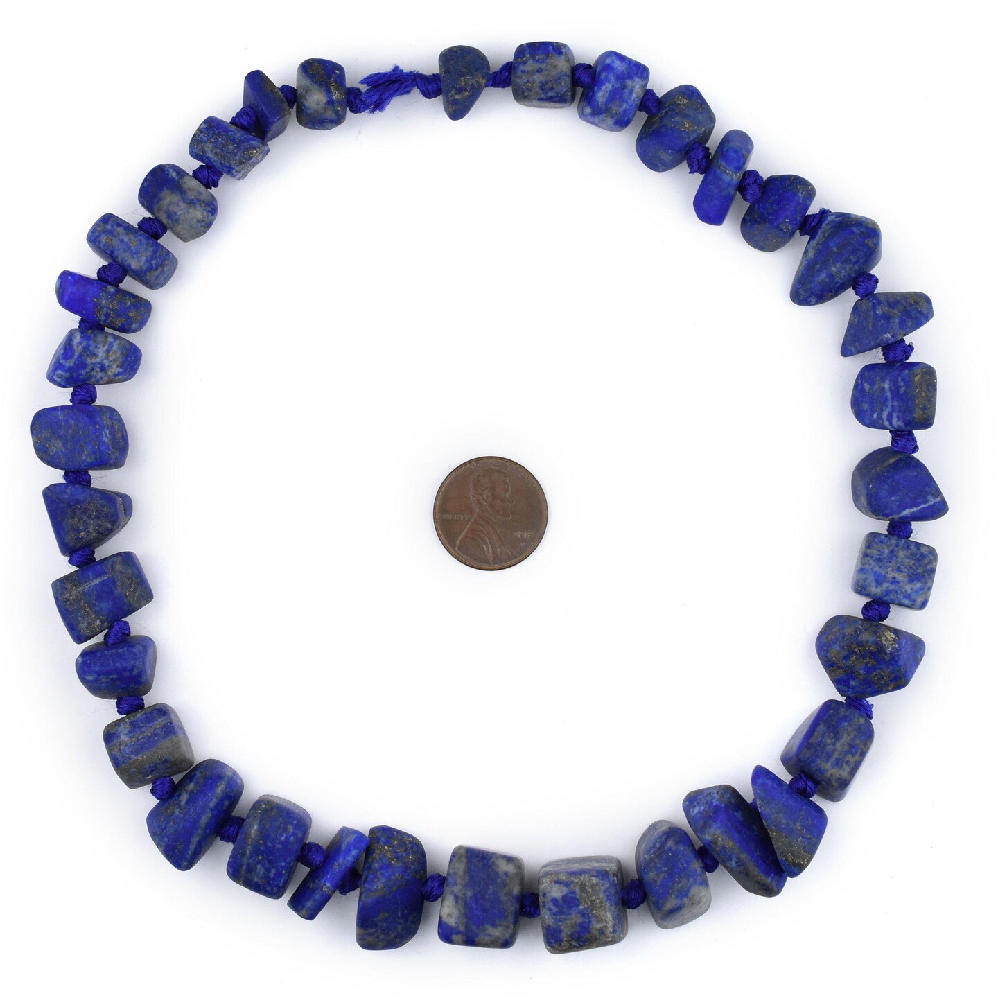 TheBeadChest Chunk Afghani Lapis Lazuli Beads 13mm Afghanistan Blue Unusual Gemstone Large Hole 17 Inch Strand