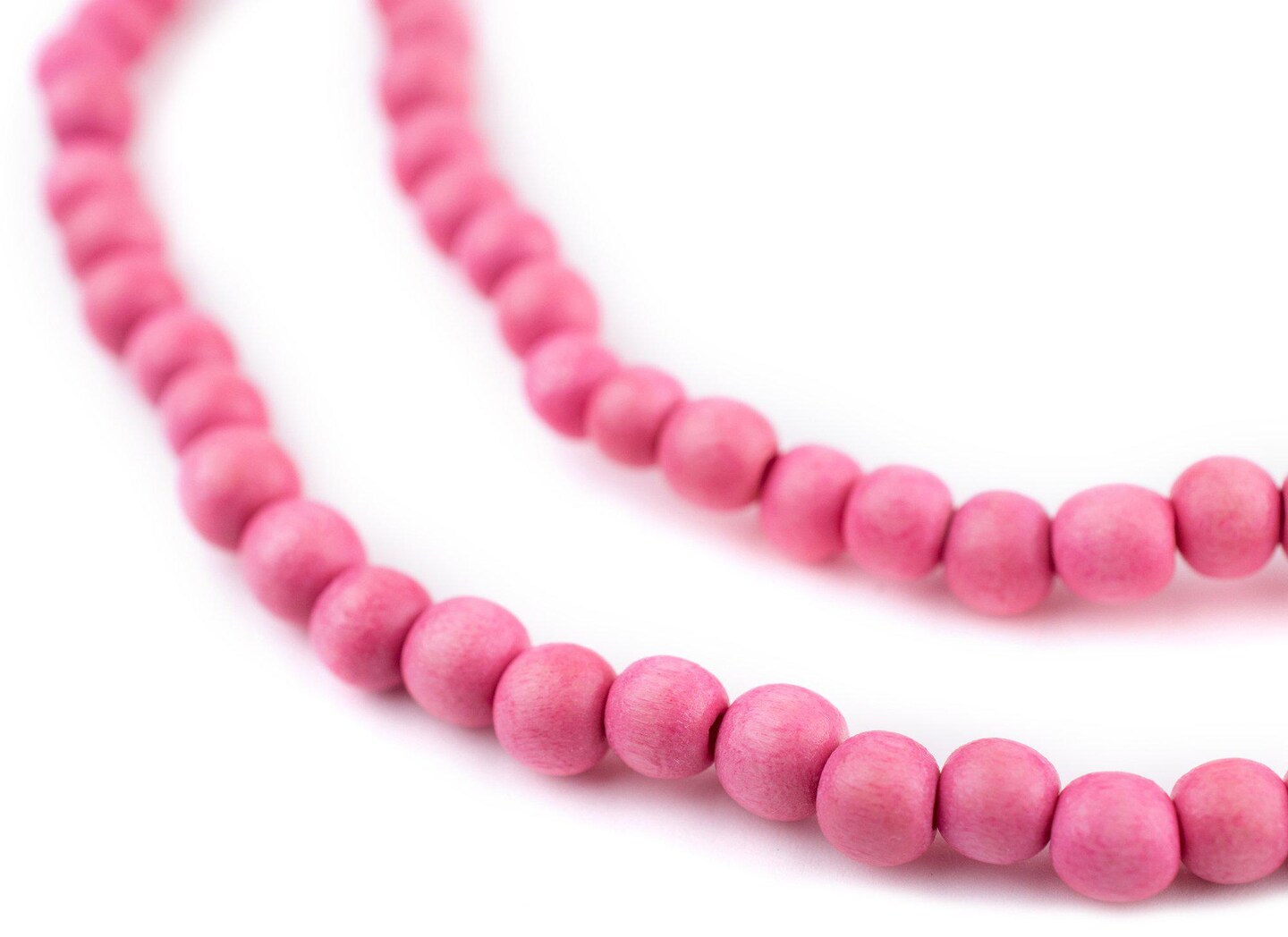 The Bead Chest Natural 6mm Wooden Beads in Pink - Neon for Jewelry Making – Round Loose Wood Spacer Beads I Approximately 75 Beads