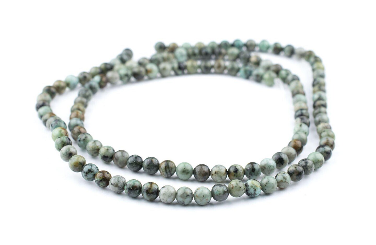 6mm African Turquoise Beads - Full Strand of Genuine Authentic Gemstone Beads - The Bead Chest (Polished)