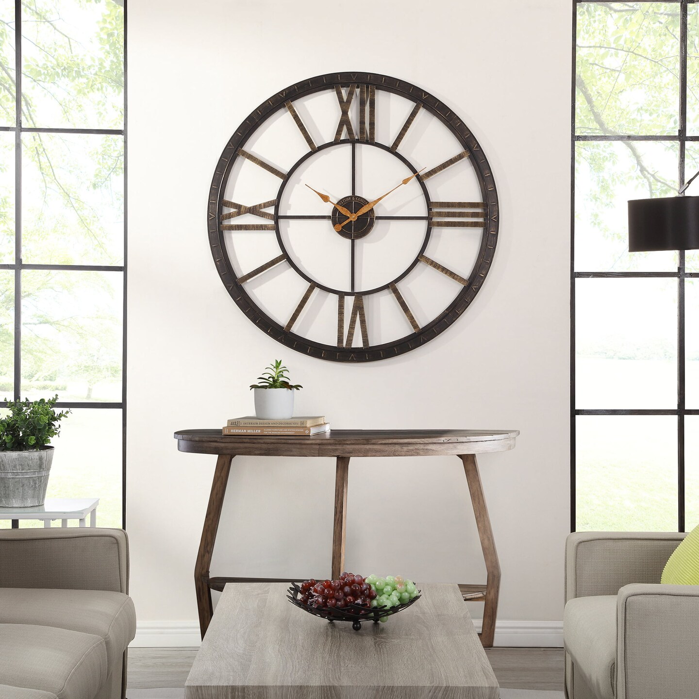 FirsTime &#x26; Co. Bronze Big Time Wall Clock, Modern, Analog, 40 x 2 x 40 in