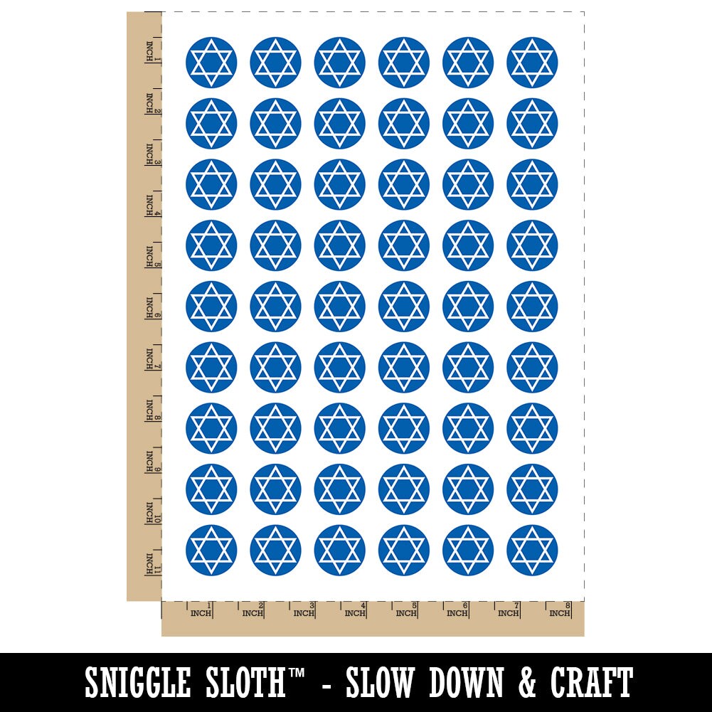 Star of David Jewish Temporary Tattoo Water Resistant Fake Body Art Set Collection (1 Sheet)