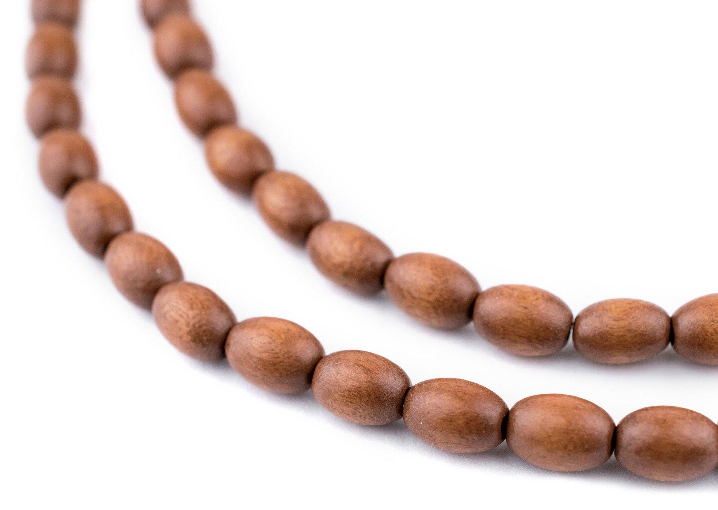 The Bead Chest Light Brown Oval Natural Wood Beads (9x6mm): Organic Eco-Friendly Wooden Bead Strand for DIY Jewelry, Crafts, Necklace and Bracelet Making