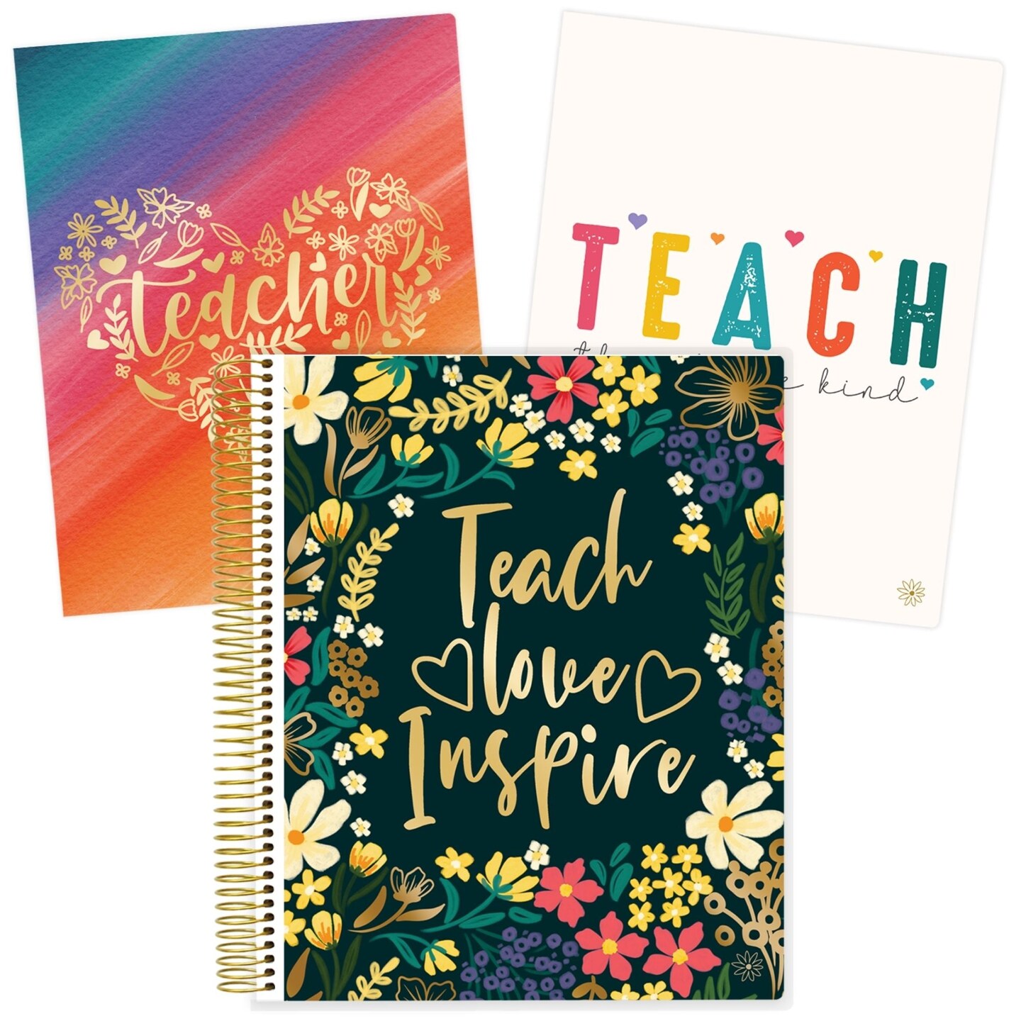 bloom daily planners Undated Teacher Planner &#x26; Calendar, Interchangeable Cover, Bold &#x26; Bright