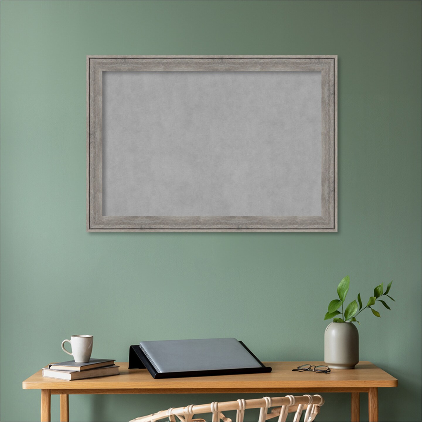 Regis Barnwood Grey Wood Framed Magnetic Board