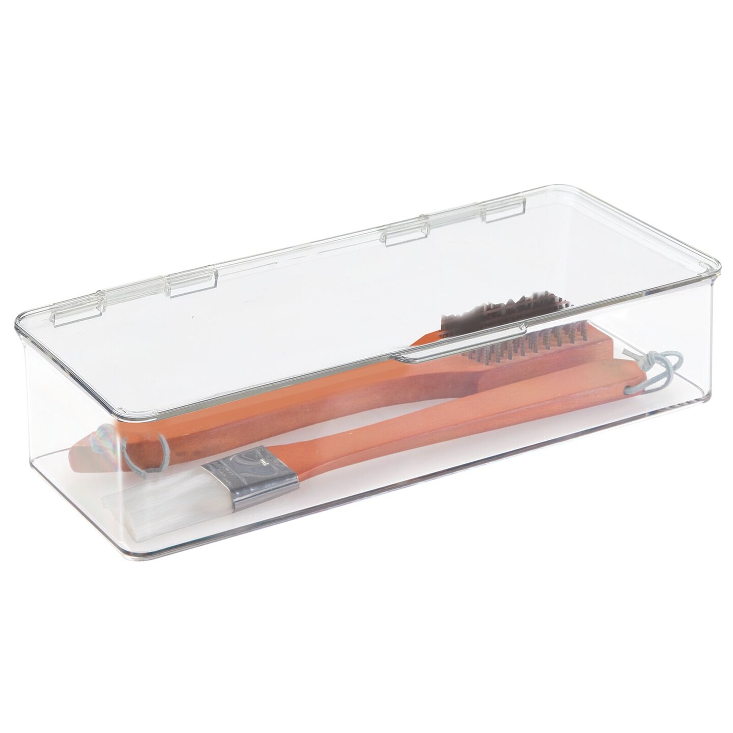 mDesign Plastic Kitchen Pantry/Fridge Storage Box with Hinged Lid