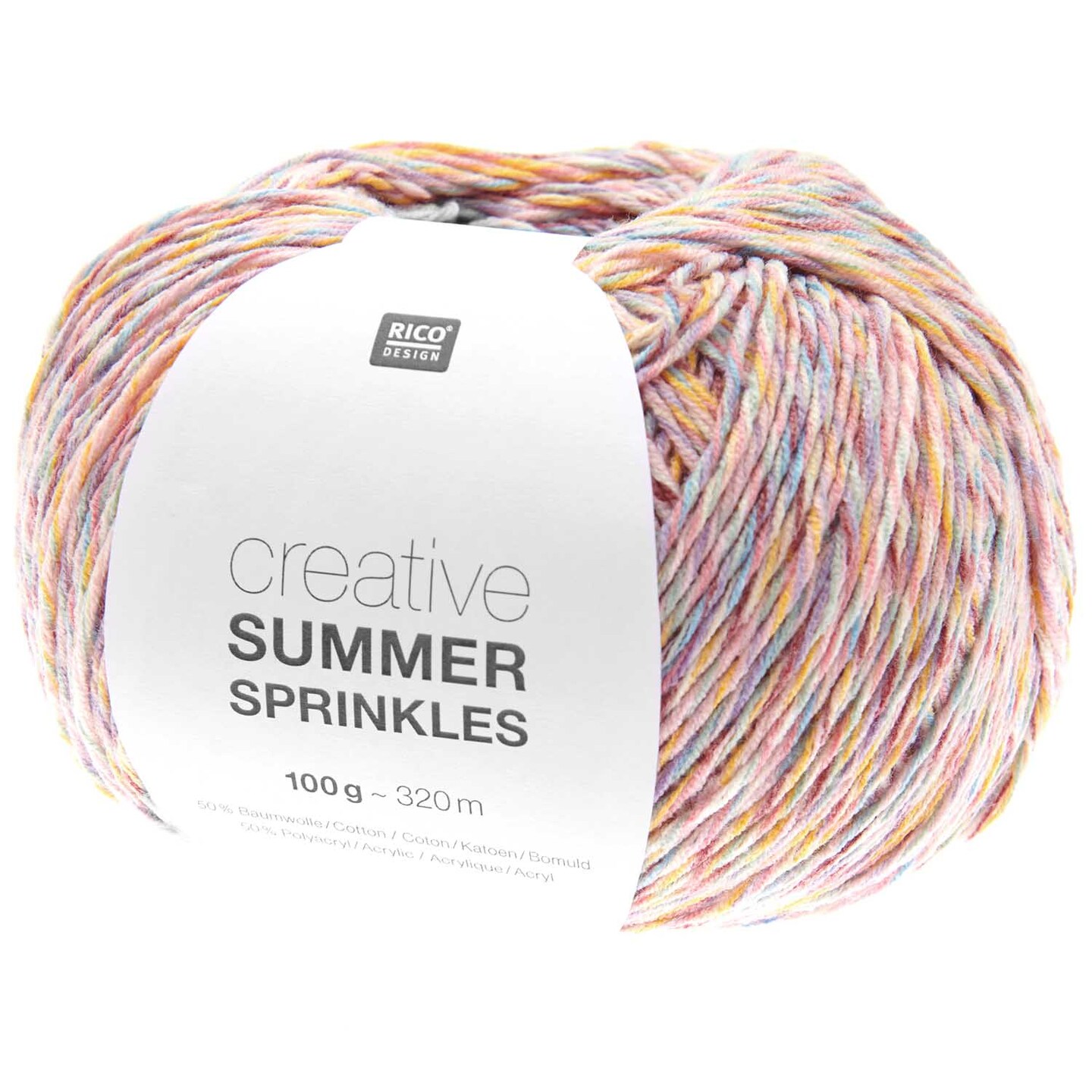 Rico Creative Summer Sprinkles - Cotton Blend Yarn - Fine - #001 Pastels