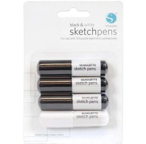 Silhouette Sketch Pens 4 Pack BLACK (Black Body) SILH-PEN-BLK-3T