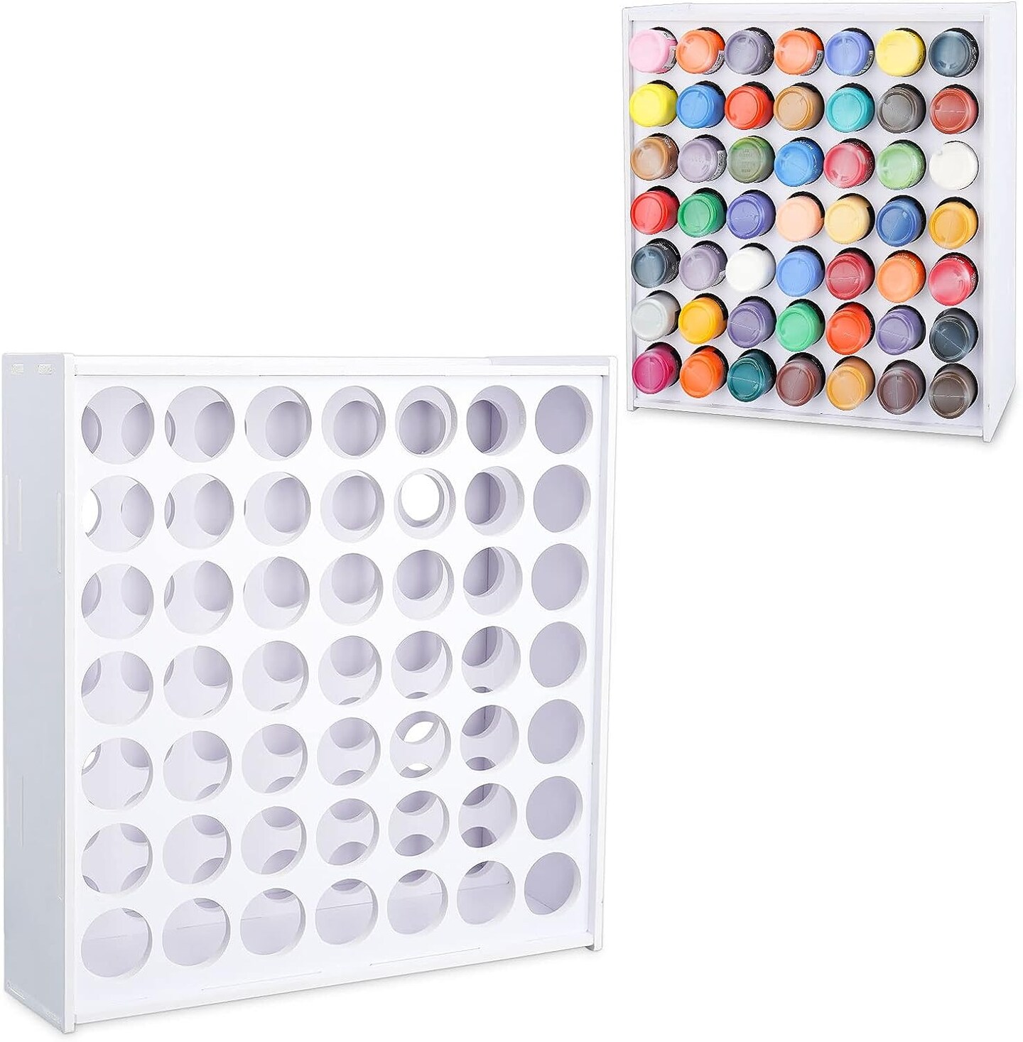 49 Holes Craft Paint Storage Organizer Vertical Paint Rack Stand for Apple Barrel, Folkart -2oz Craft Paints, Wall-mounted