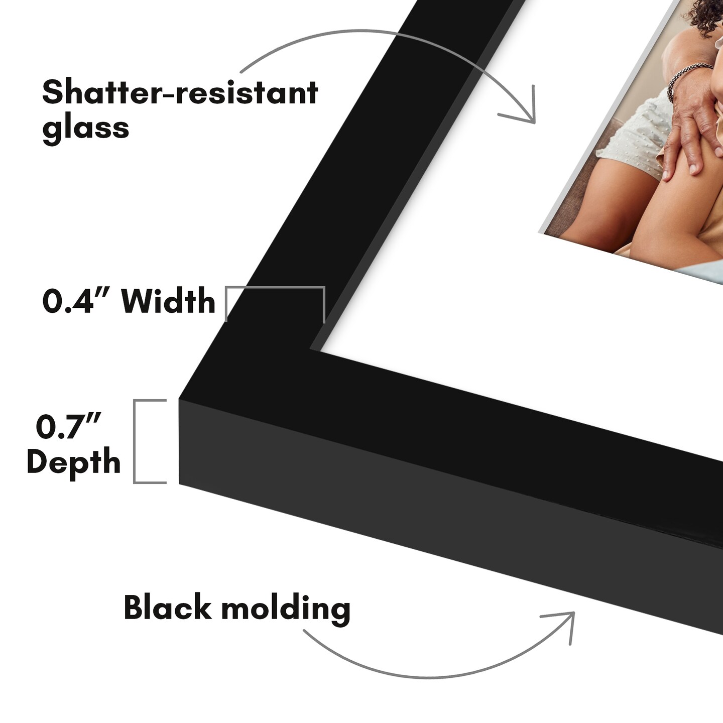 Americanflat Picture Frame with Mat - Modern Design, Shatter-Resistant Glass, Dual Sawtooth Hangers, Ideal for Home and Office Decor (2 Pack)