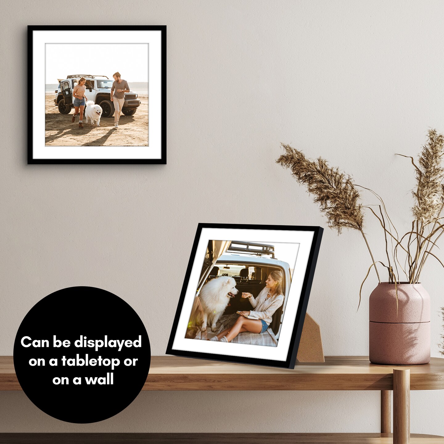 Americanflat Picture Frame with Mat - Modern Design, Shatter-Resistant Glass, Dual Sawtooth Hangers, Ideal for Home and Office Decor