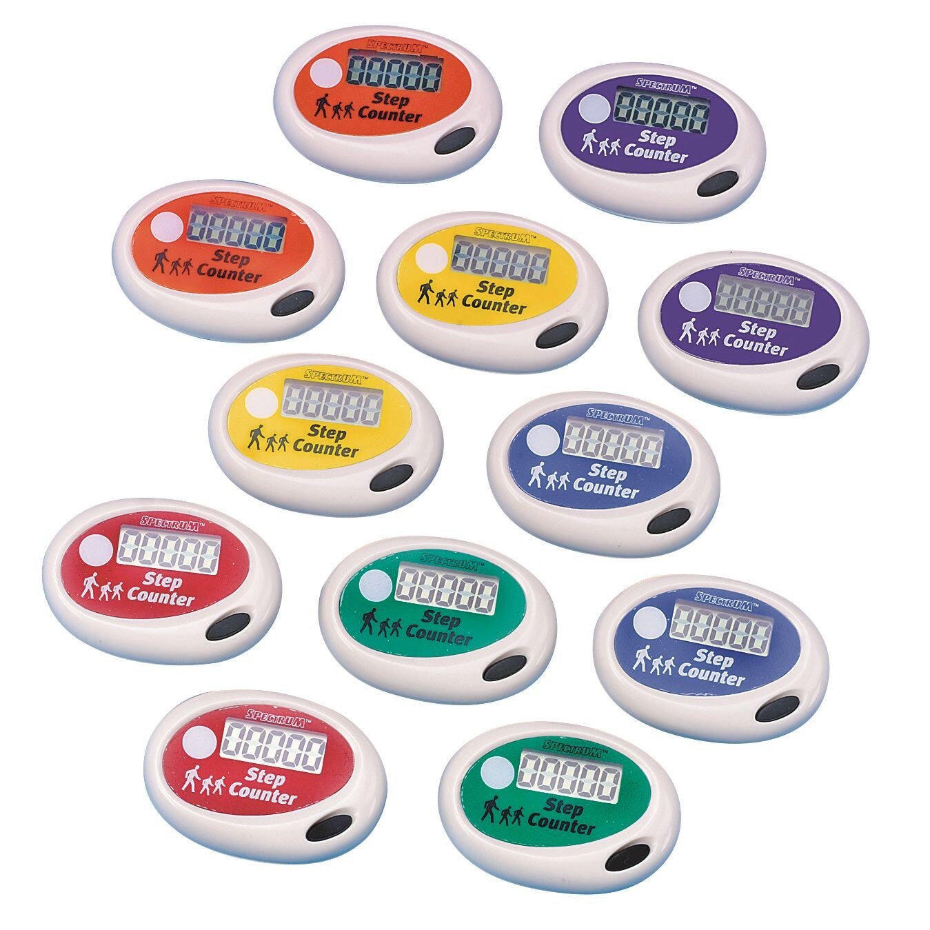 S&#x26;S Worldwide Step Pedometer Set. Simple One Button Mechanical Pedometer for Counting Steps. Packed in Reusable Clamshell Case with Instructions on How to Estimate Distance and Calories. Pack of 12.
