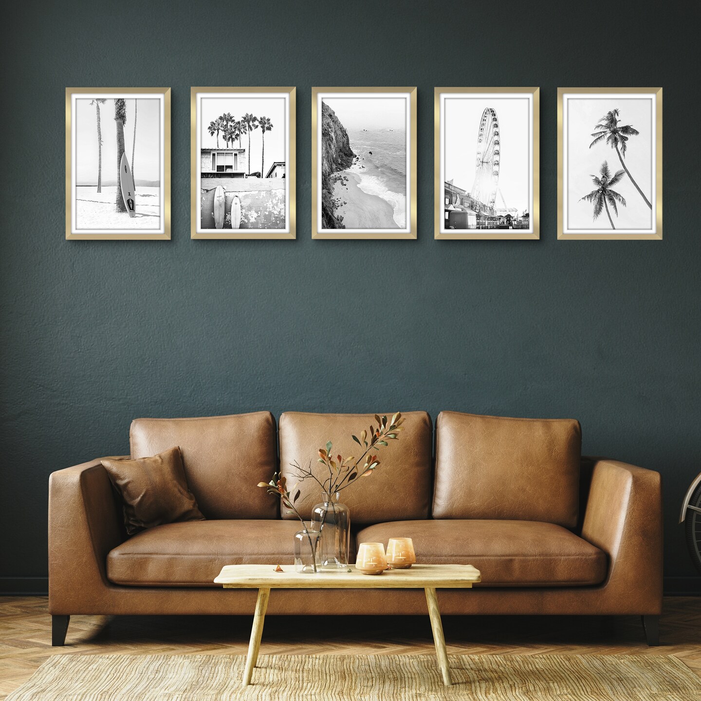Americanflat Picture Frame Set with Mat - Set of 5 - Photo Frame Set of Five for Wall Display - Plexiglass Cover - Hanging Hardware