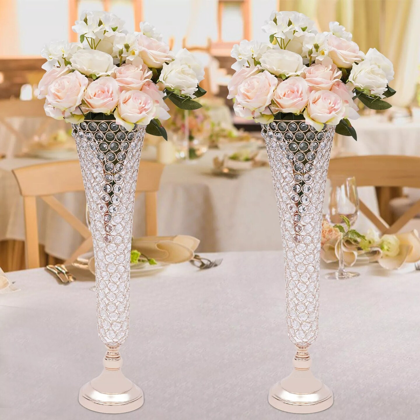 Table Decorative Centerpiece for Wedding Crystal Flower Stand