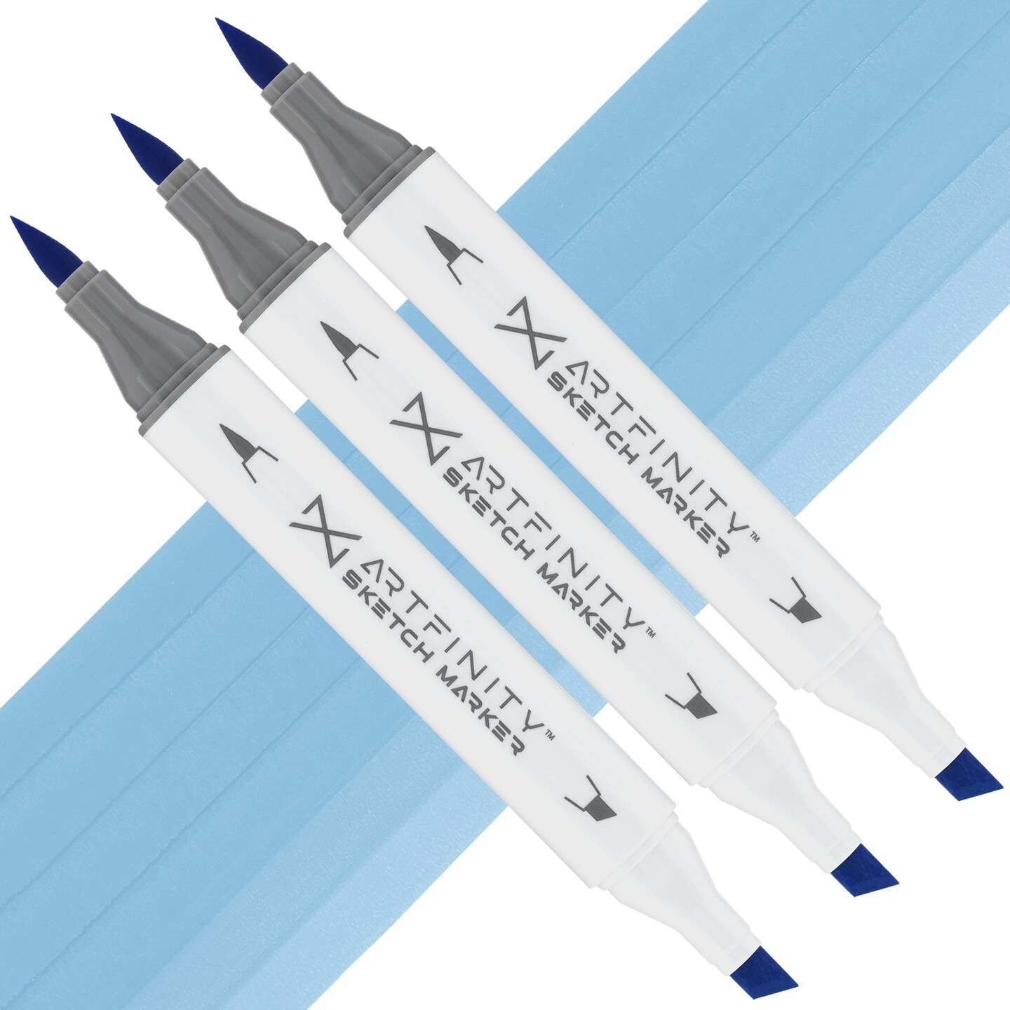 Artfinity Sketch Marker Sets - Set of 3 - Denim Light B4-3, Vibrant, Professional, Dye-Based Alcohol Markers for Artists, Drawing, Travel, & More