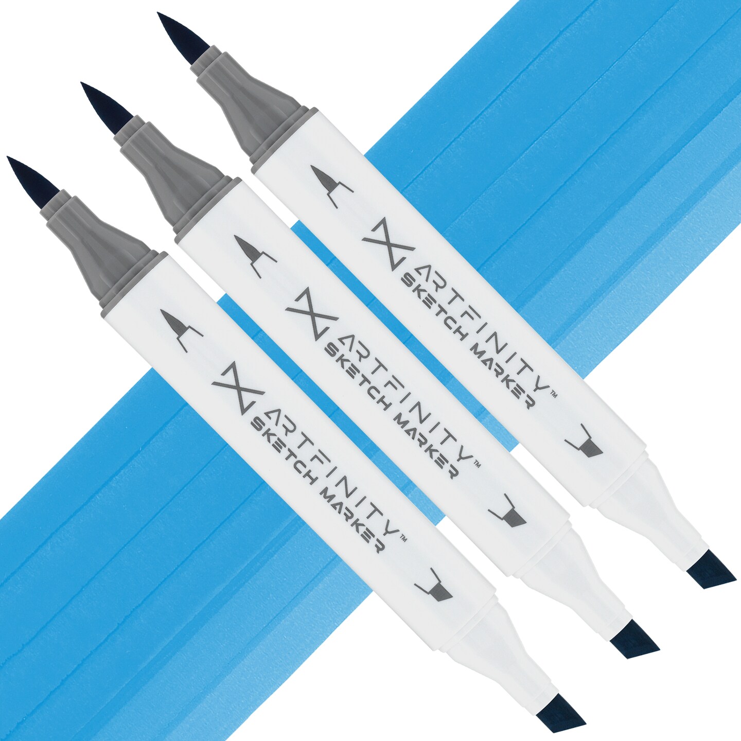 Artfinity Sketch Marker Sets - Set of 3 - True Blue B3-5, Vibrant, Professional, Dye-Based Alcohol Markers for Artists, Drawing, Travel, & More