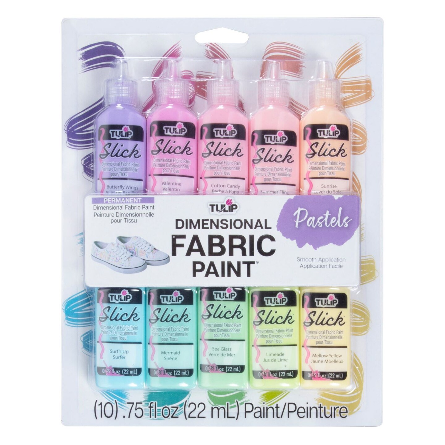 Tulip Dimensional Fabric Paint Slick Pastels 10 Pack