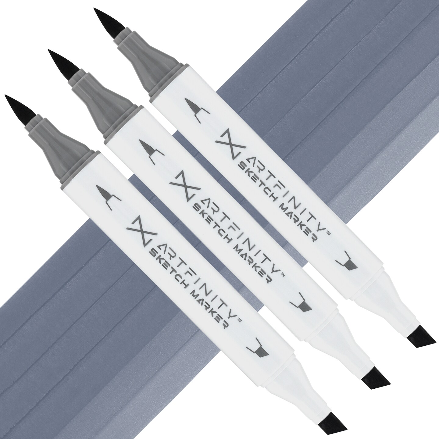 Artfinity Sketch Marker Sets - Set of 3 - Cool Gray 7 CG7, Vibrant, Professional, Dye-Based Alcohol Markers for Artists, Drawing, Travel, &#x26; More