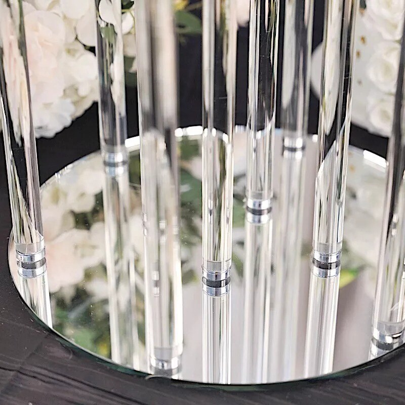 47&#x22; CLEAR 10 Arm Crystal Glass Candelabra VOTIVE CANDLE HOLDER