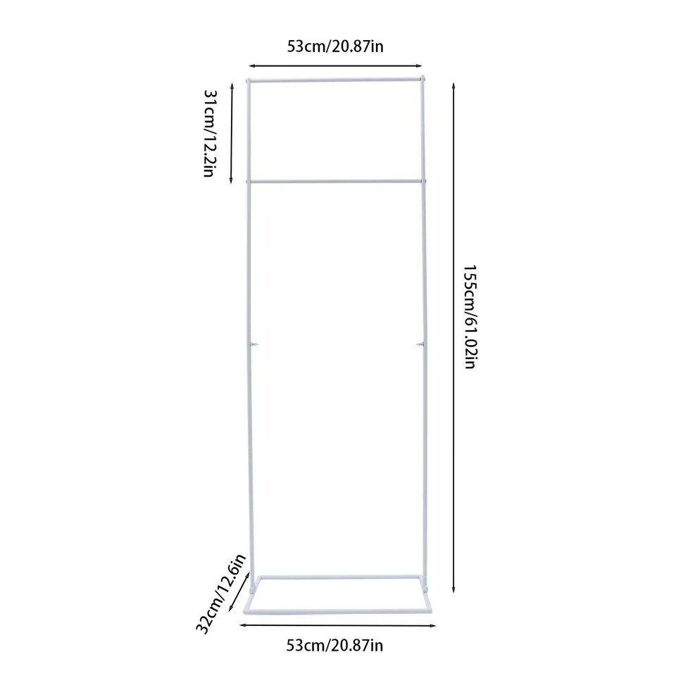 White Square Arch Rack Garden Balloon Stand for Wedding Party Backdrop Decor