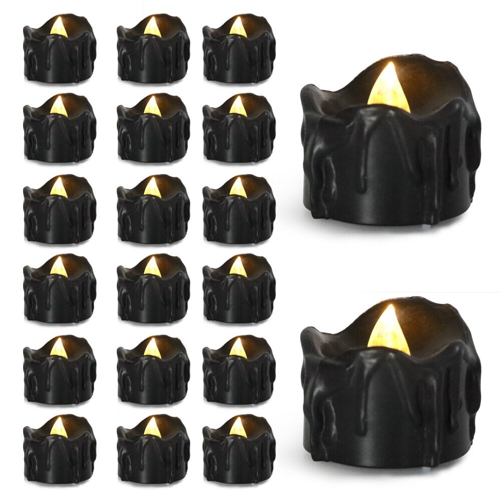 Halloween Decoration Candles Light 12-Pack ,Black Tears LED Candle Tea Light