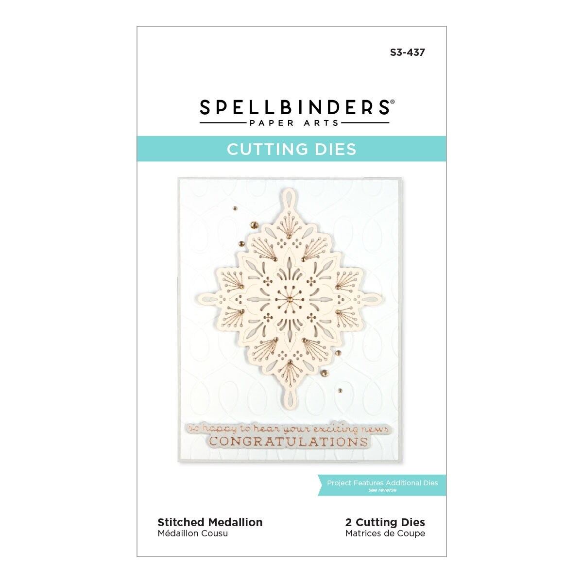 Spellbinders Etched Dies-Spring Into Stitching Stitched Medallion