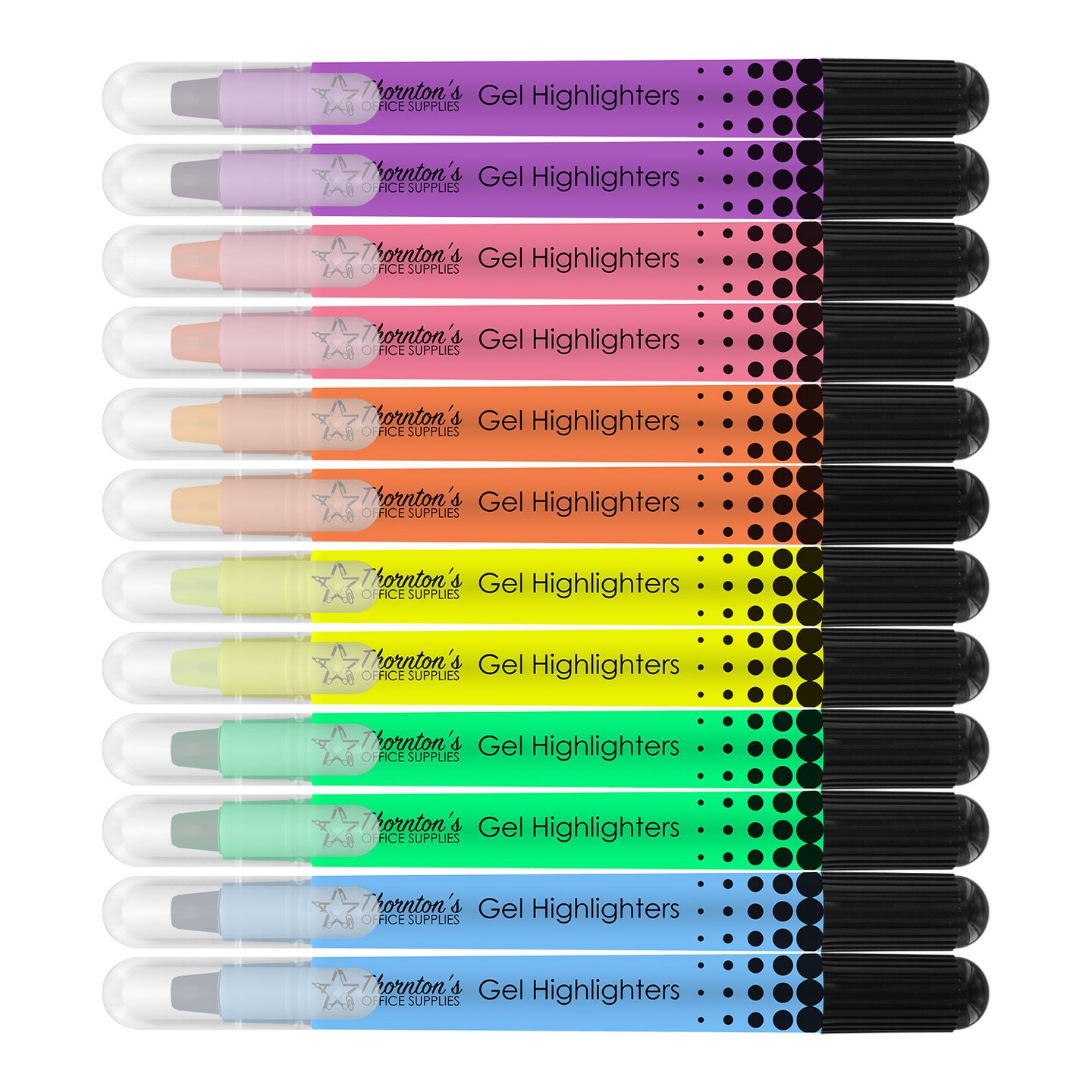 Thornton&#x27;s Office Supplies Twist-Retractable Bible Gel Highlighters, 12-Count