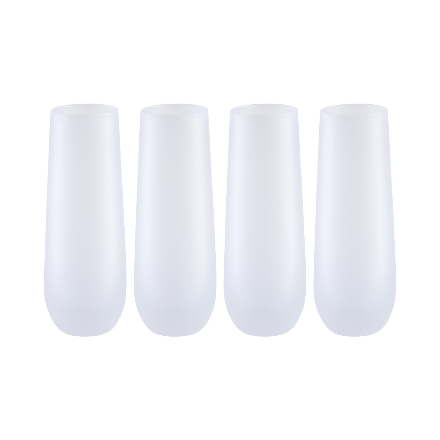 Craft Express 6 Pack Sublimation Can-Shaped Frosted Glasses with Bamboo Lids  and Straws
